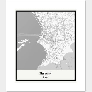 Map of Marseille - France Posters and Art